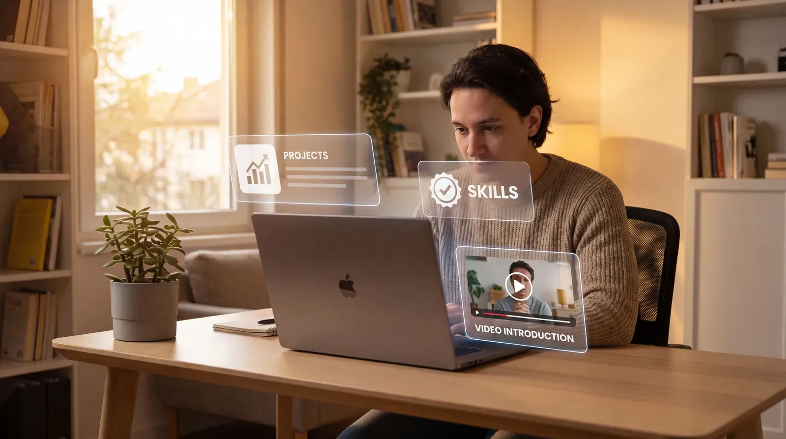 Job seeker creating a digital career profile