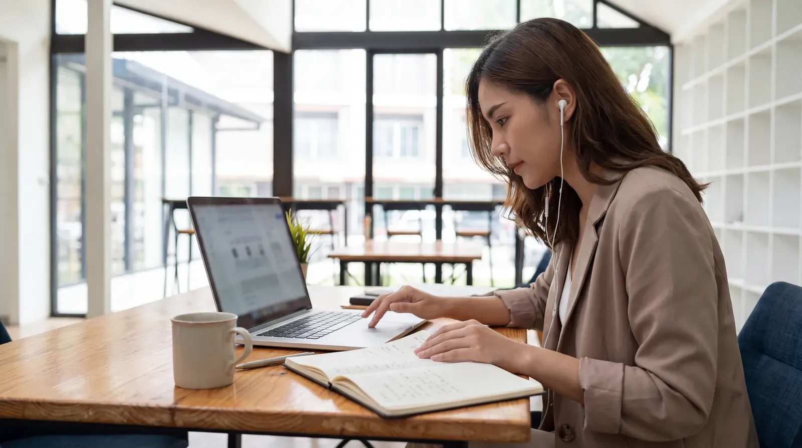 Profissional a organizar exemplos reais de projetos para apresentar no seu CV