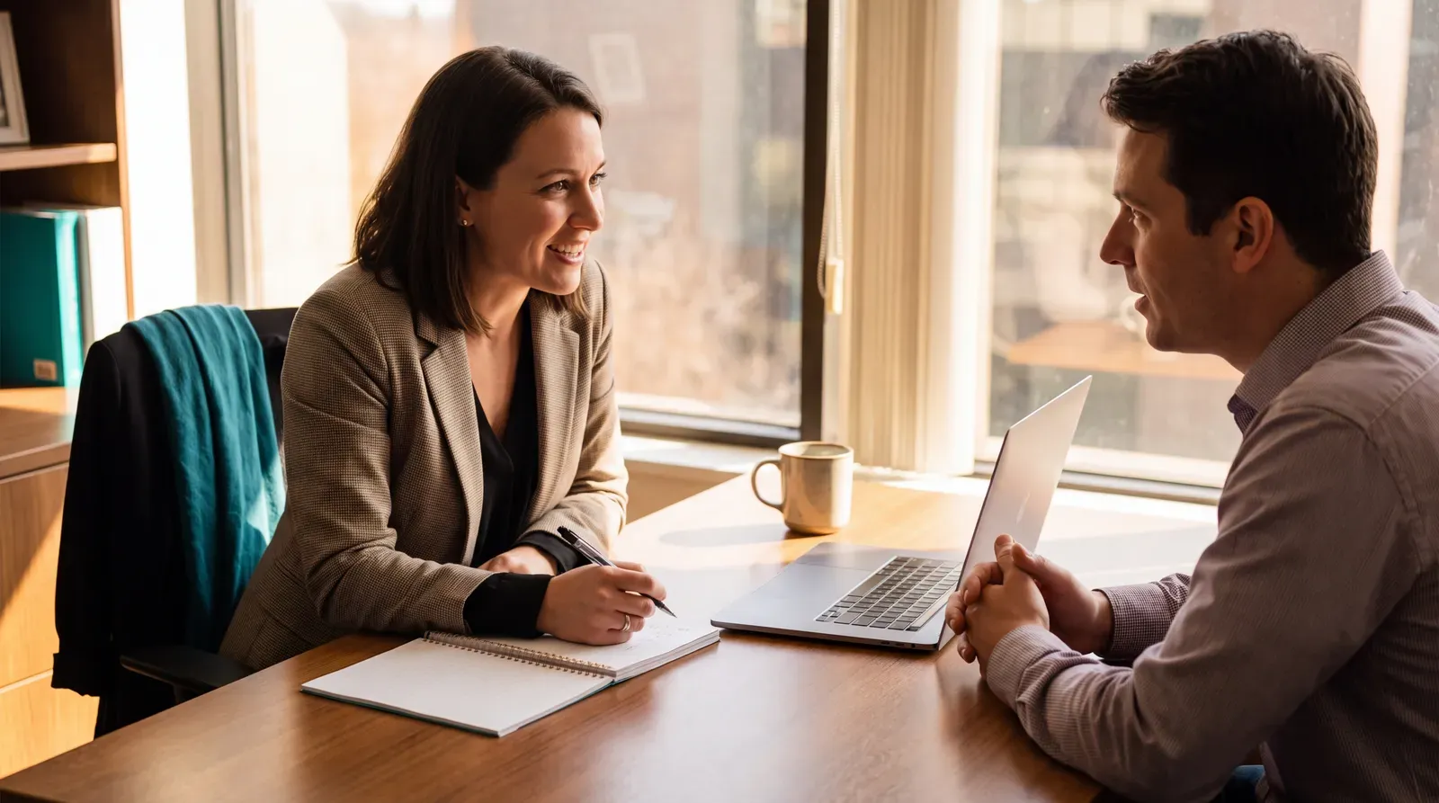 Candidate using evidence to answer an interview question