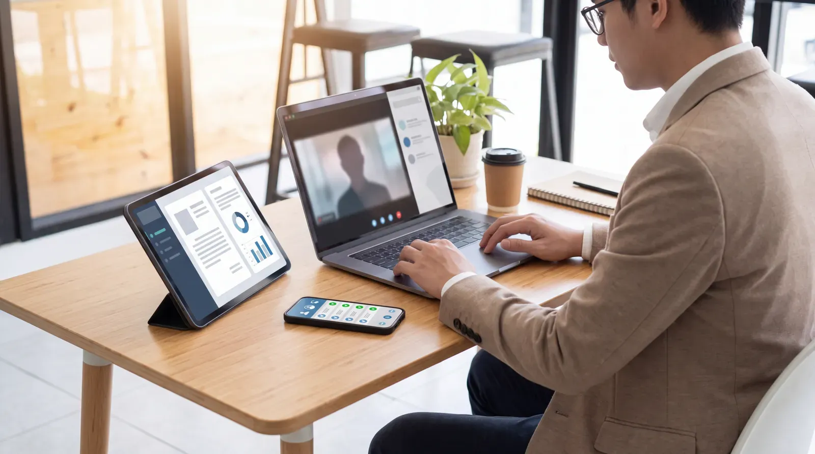 Job seeker comparing three digital CV and job-search formats