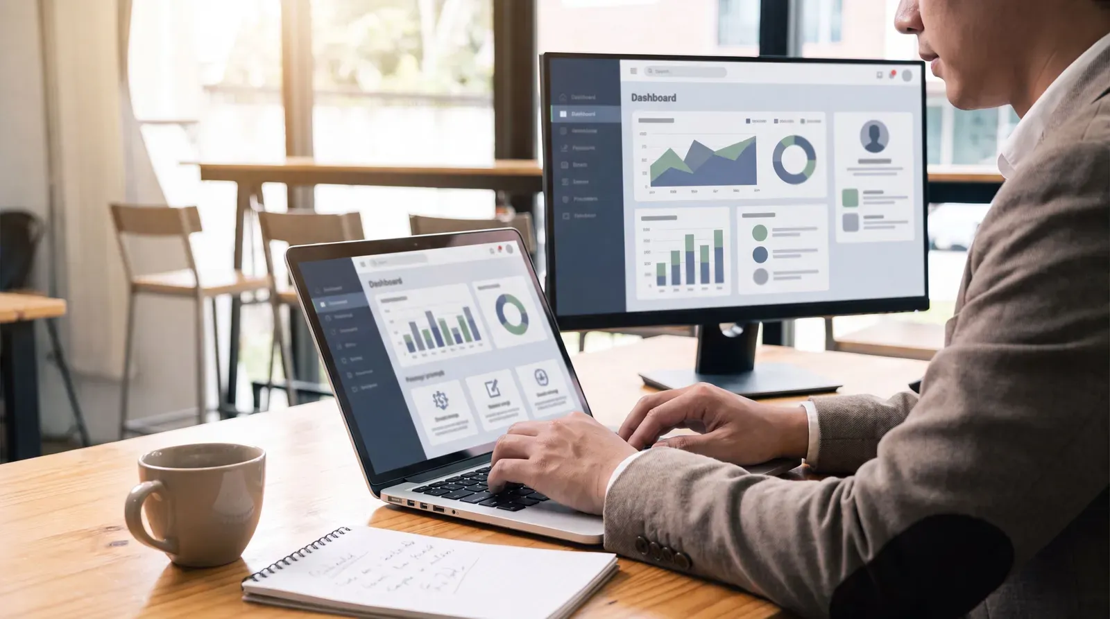 Candidate reviewing AI resume suggestions on a modern laptop