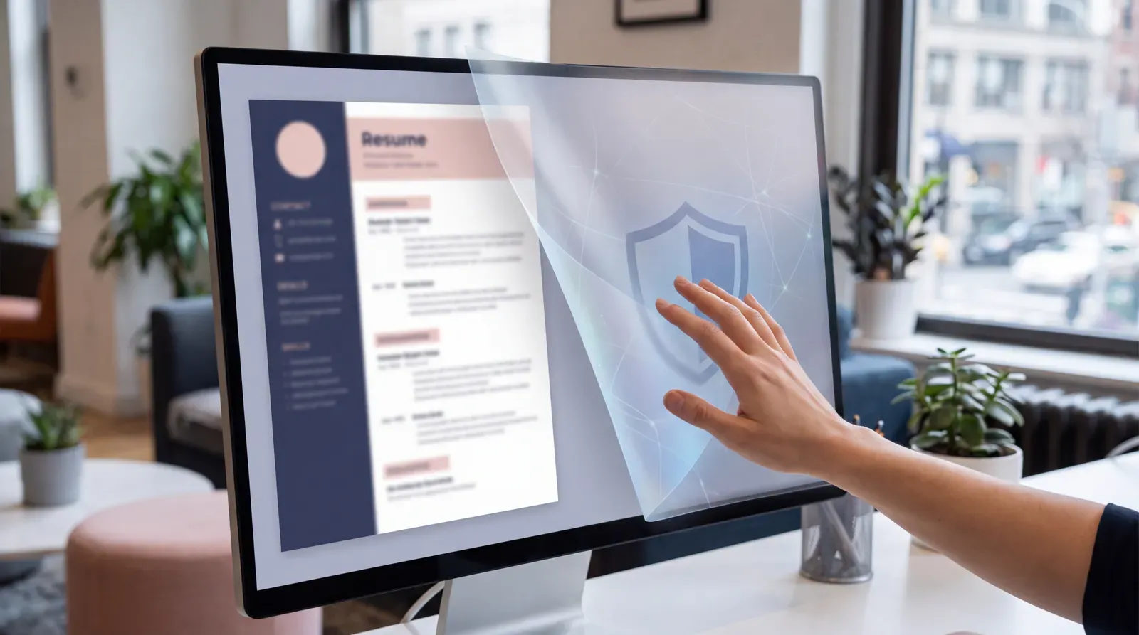 Hidden instruction layer being uncovered inside a digital resume