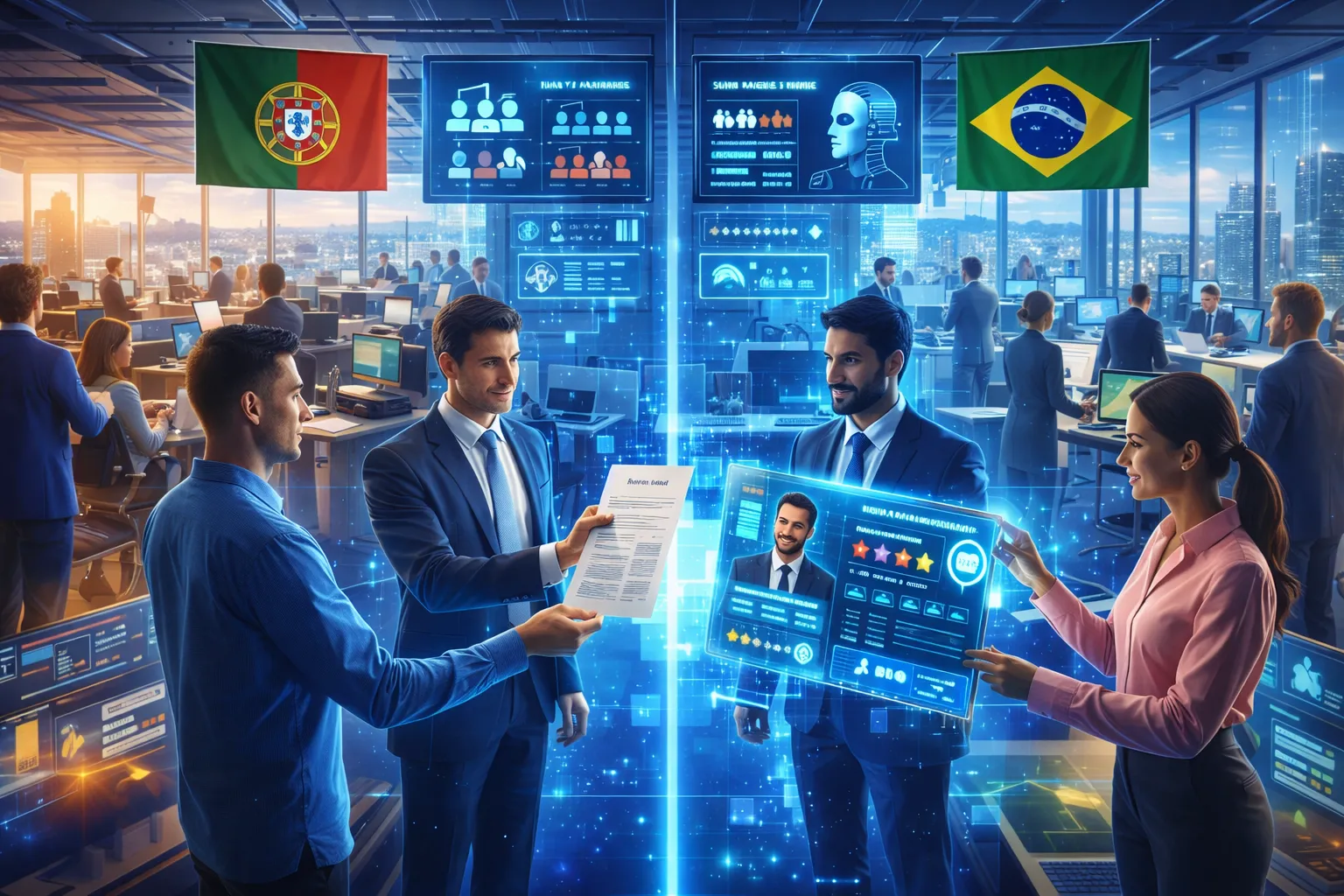 Recrutadores e candidatos em Portugal e no Brasil a trocar PDFs por perfis digitais com IA