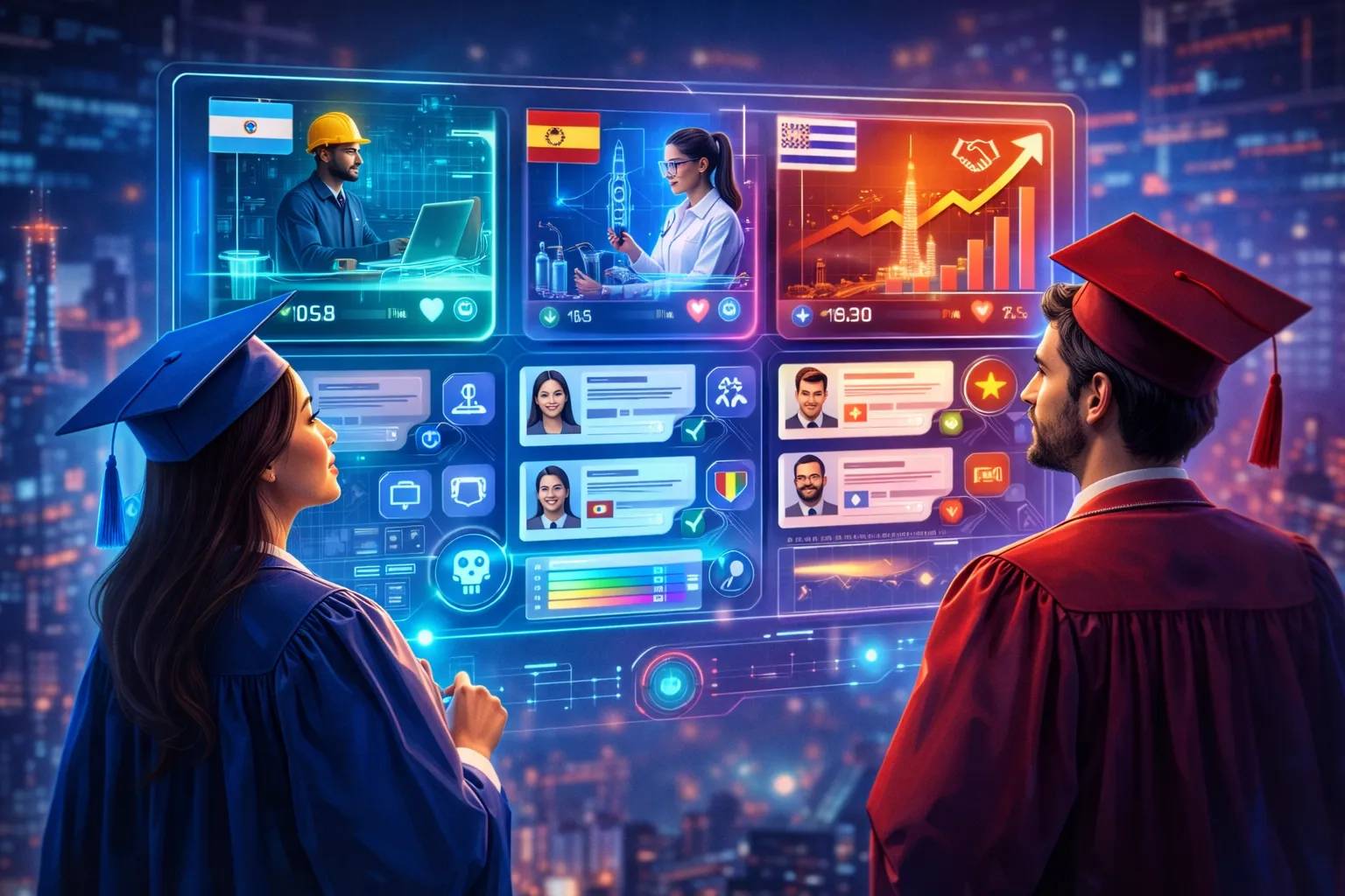 Recém-formados em STEM e recrutadores a usar perfis digitais no Brasil e em Portugal