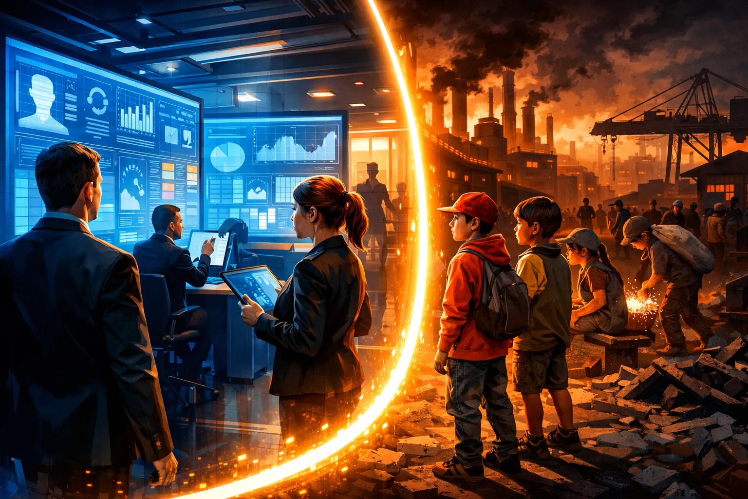 Ilustración de reclutamiento responsable frente a una situación de trabajo adolescente peligroso
