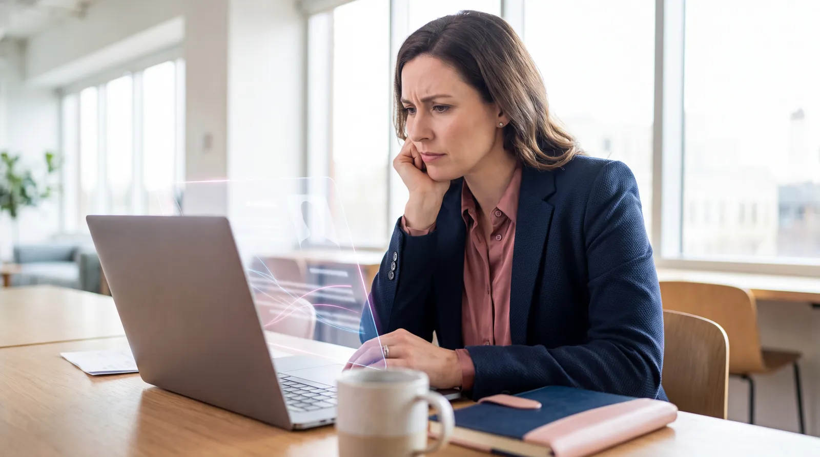 Recruiter examining a resume for concealed AI instructions