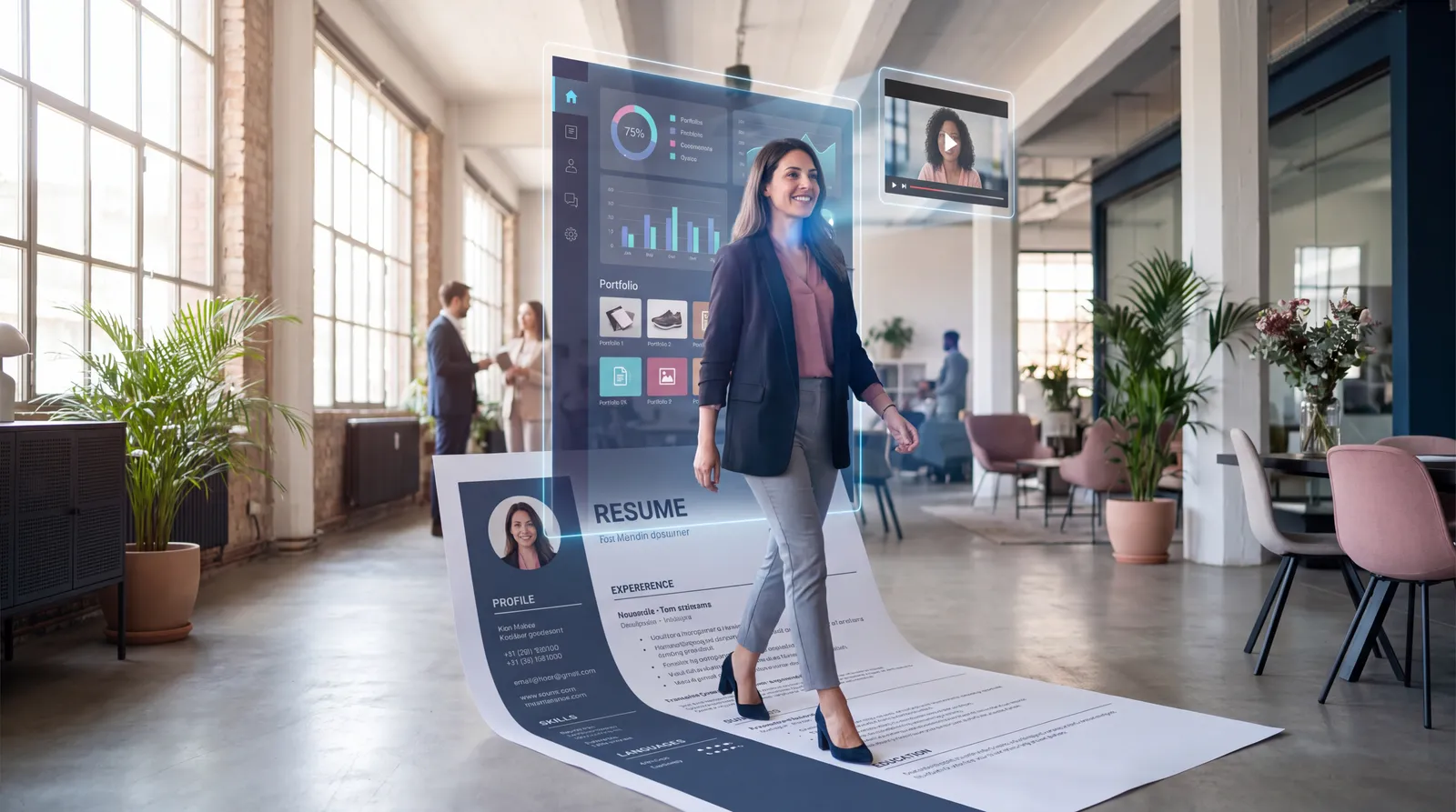 Job seeker moving beyond a paper resume into a modern evidence-rich digital profile