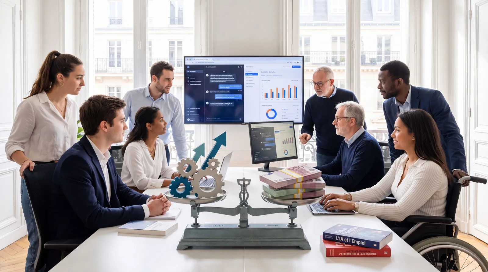 Une équipe compare les gains de productivité de l’IA et leur partage salarial
