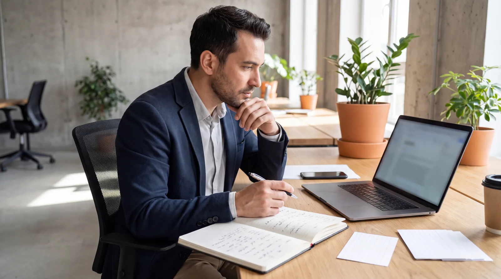 Profissional analisa tarefas e competências para adaptar o CV à digitalização