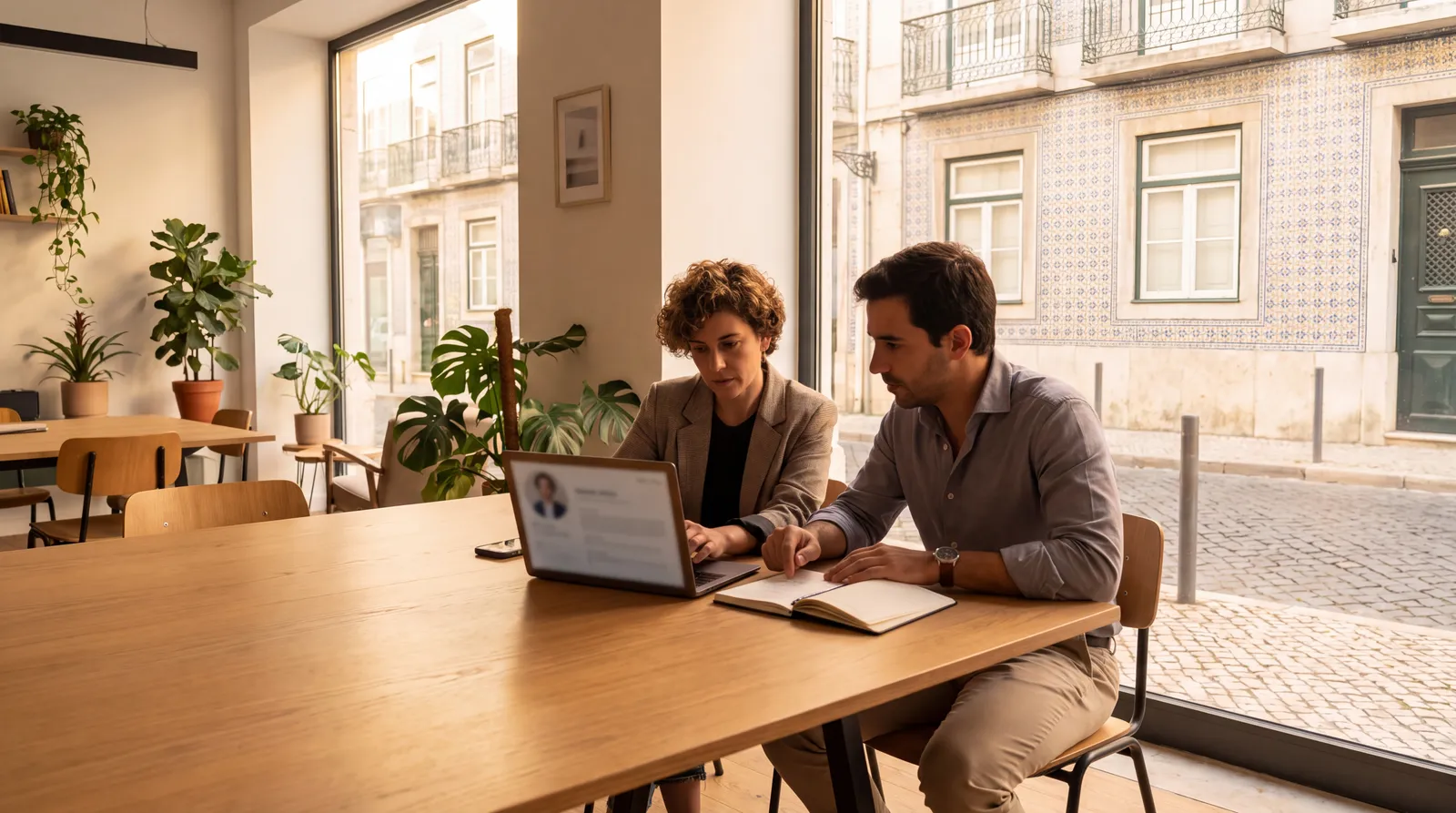 Profissionais em Lisboa revendo competências e um perfil digital perante mudanças no trabalho