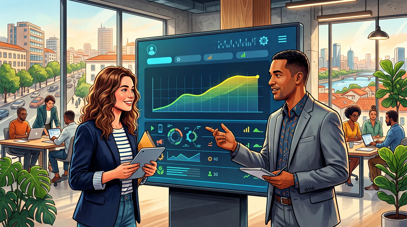 Candidata e recrutador analisam um mercado de trabalho com ligeiro abrandamento
