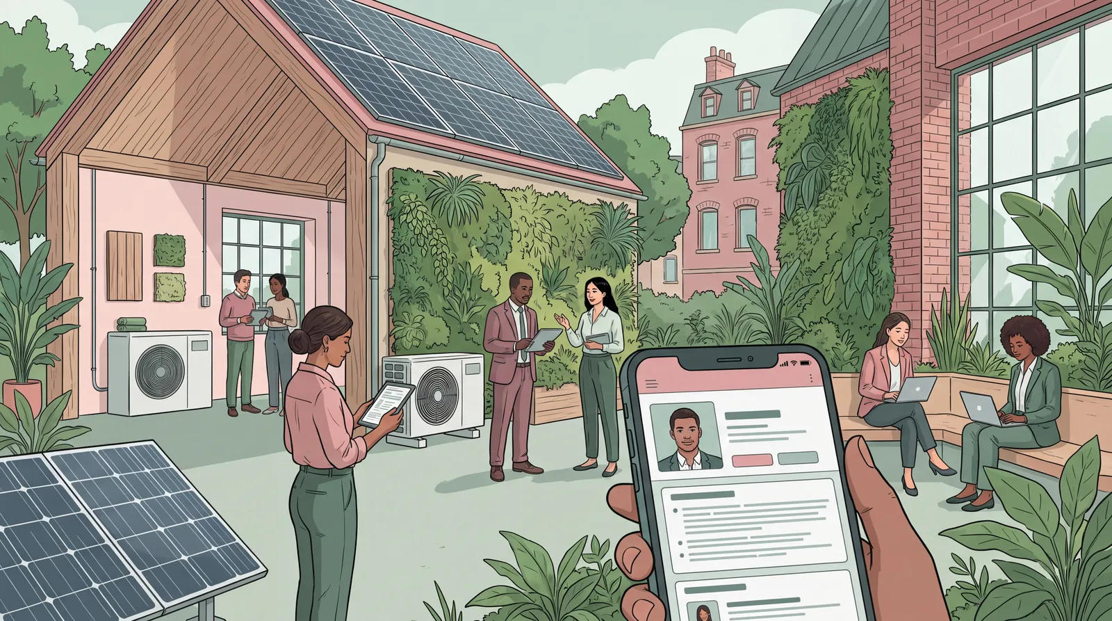 Candidats et recruteurs explorant les métiers de la transition écologique