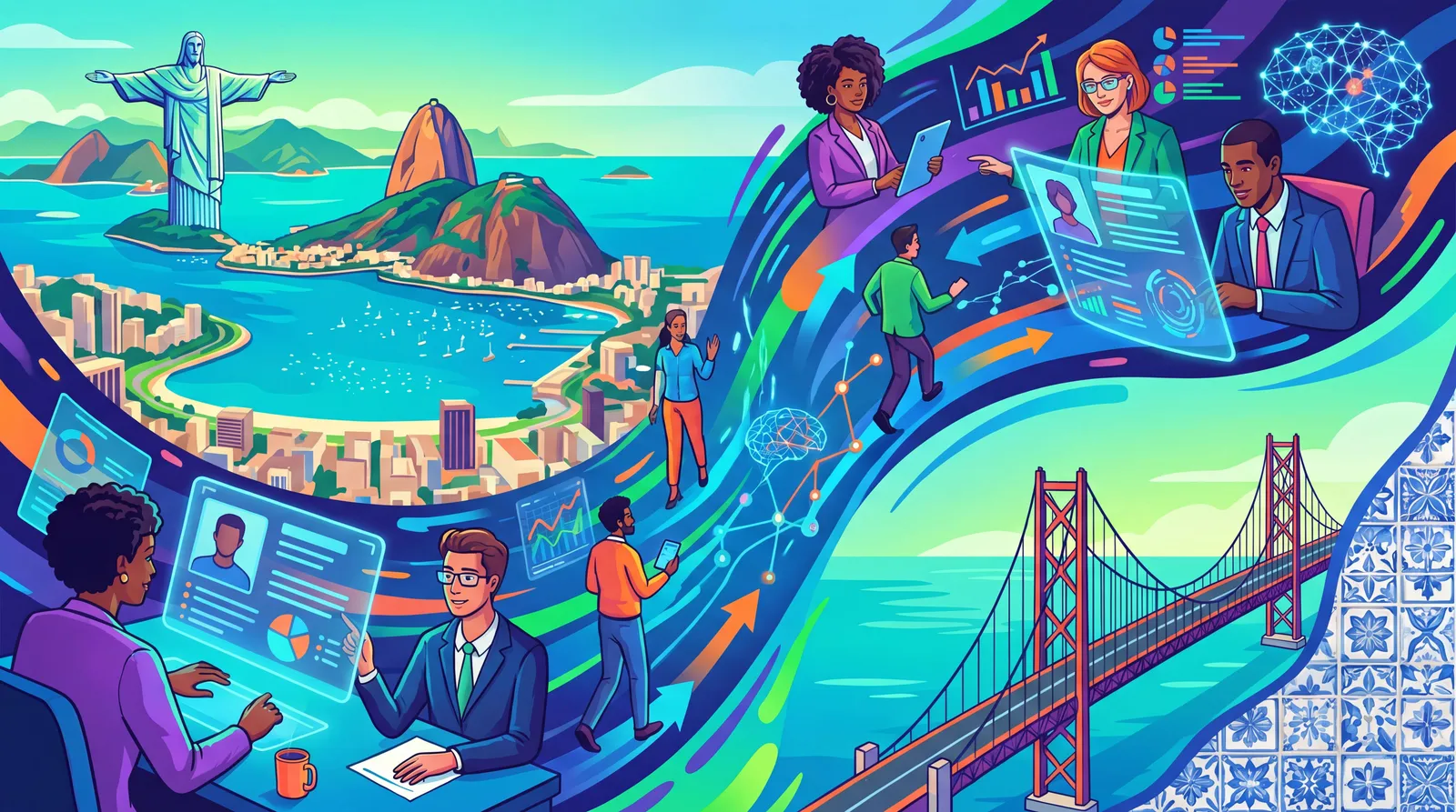 Candidatos e recrutadores usando currículos digitais num mercado de trabalho em mudança